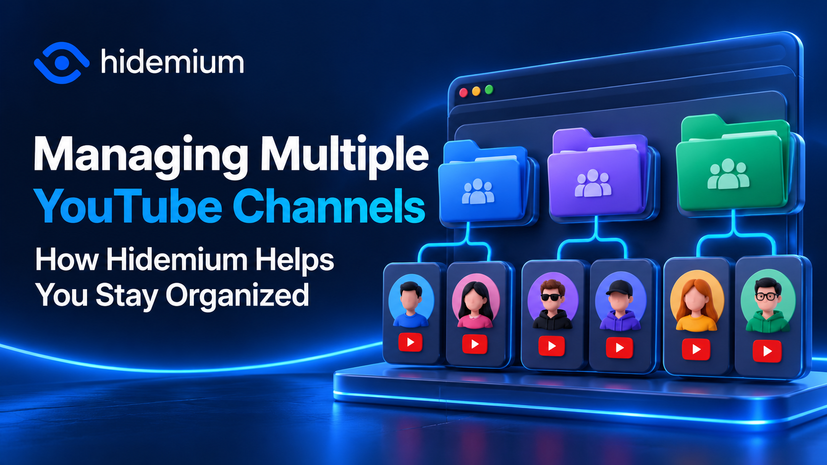 Управление несколькими каналами YouTube с помощью Hidemium